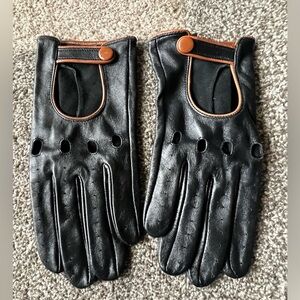 Black Leather Driving Gloves